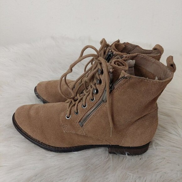 Sam Edelman Mackay Womens Size 6 Ankle Boots Brown Nubuck Side Zip Combat Style - Picture 7 of 11